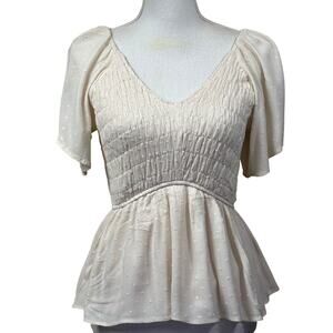 Tea Rose top, cream, romantic, smocked, feminine, cottagecore, bohemian